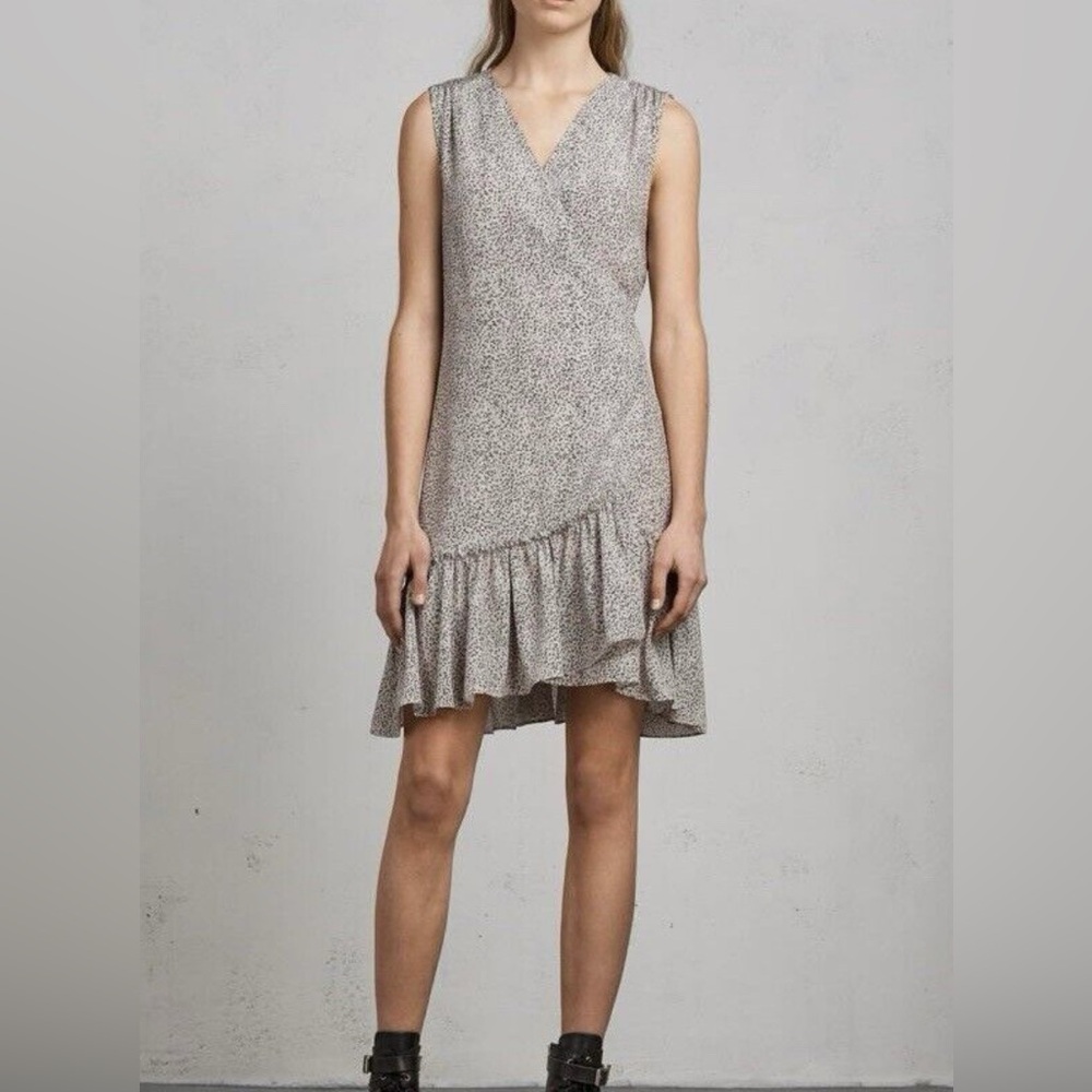 Allsaints Leopard Wrap Dress S